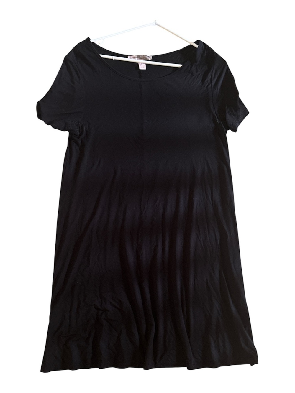 Black Short Sleeve tshirt Swing Dress